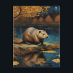 A Beaver by Van Gogh Postcard<br><div class="desc">A beautiful beaver by Van Gogh AI generated art</div>