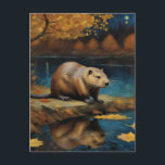 A Beaver by Van Gogh Postcard<br><div class="desc">A beautiful beaver by Van Gogh AI generated art</div>