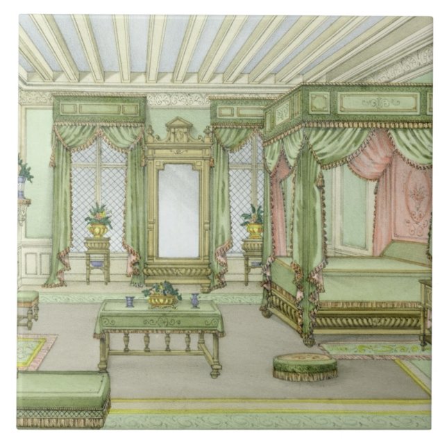 A Bedroom interior in Henri II style (colour litho Ceramic Tile (Front)