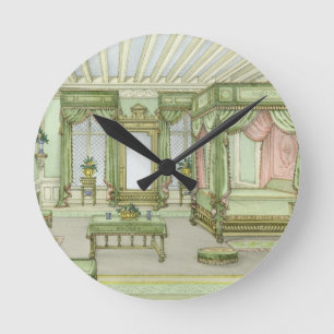 A Bedroom interior in Henri II style (colour litho Round Clock
