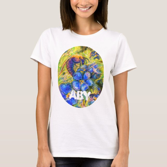 A Bee & Forget-me-not Flowers & a Name T-Shirt (Front)