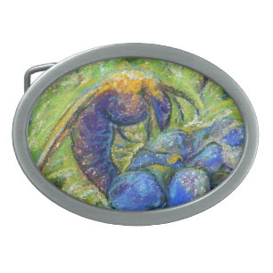 A Bee & Forget-me-not Flowers Belt Buckle