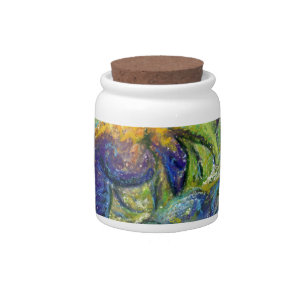 A Bee & Forget-me-not Flowers Candy Jar