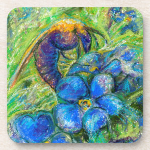 A Bee & Forget-me-not Flowers Coaster