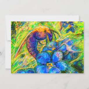 A Bee & Forget-me-not Flowers Holiday Card