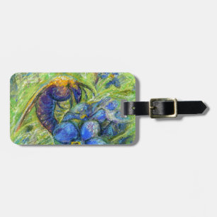 A Bee & Forget-me-not Flowers Luggage Tag