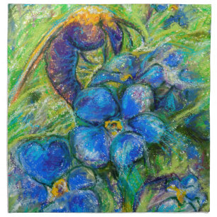 A Bee & Forget-me-not Flowers Napkin