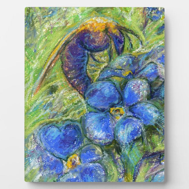 A Bee & Forget-me-not Flowers Plaque (Front)