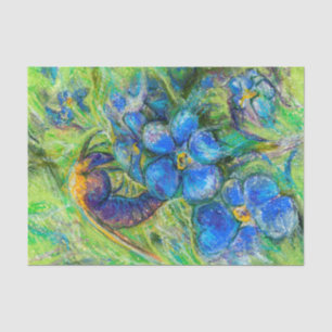 A Bee & Forget-me-not Flowers Tissue Paper