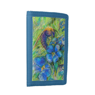 A Bee & Forget-me-not Flowers Tri-fold Wallet