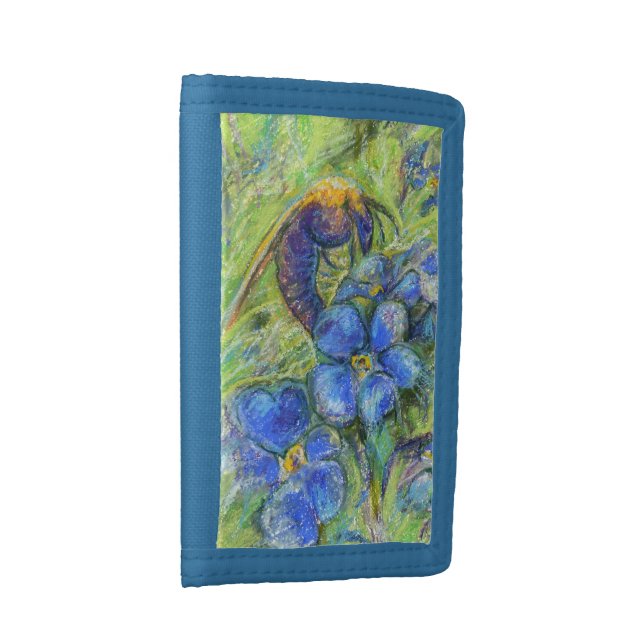A Bee & Forget-me-not Flowers Tri-fold Wallet (Side)