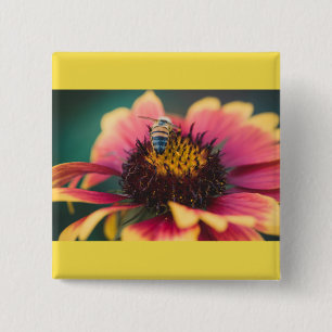 A bee on a flower button