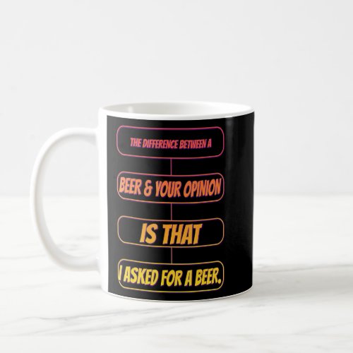 A Beer And Your Opinion Sarcastic Joke Saying  Coffee Mug