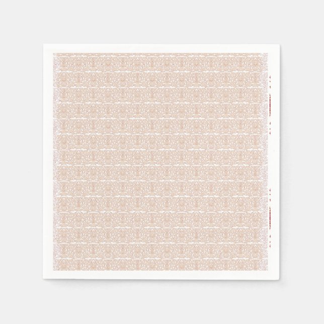 a beige and white checkered pattern on a white bac napkins (Front)