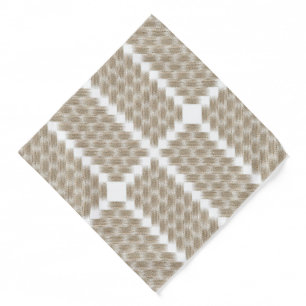 a beige and white checkered pattern on a white bandana