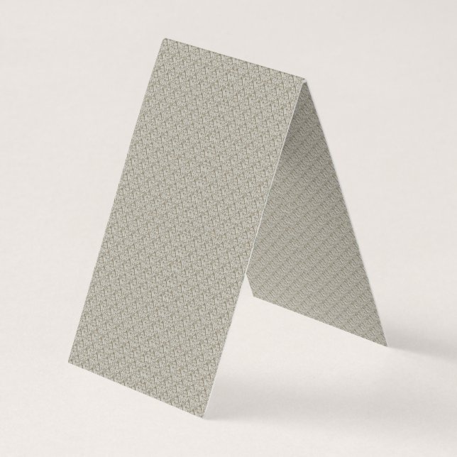 a beige background with a pattern of small squares business card (Back)