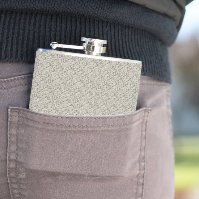a beige background with a pattern of small squares flask (In Situ)