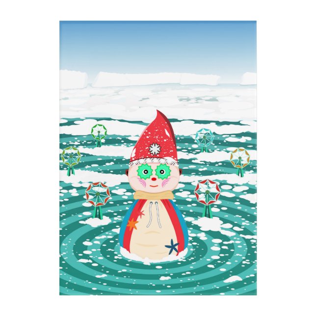 A belated Christmas illustration. Acrylic Print (Front)