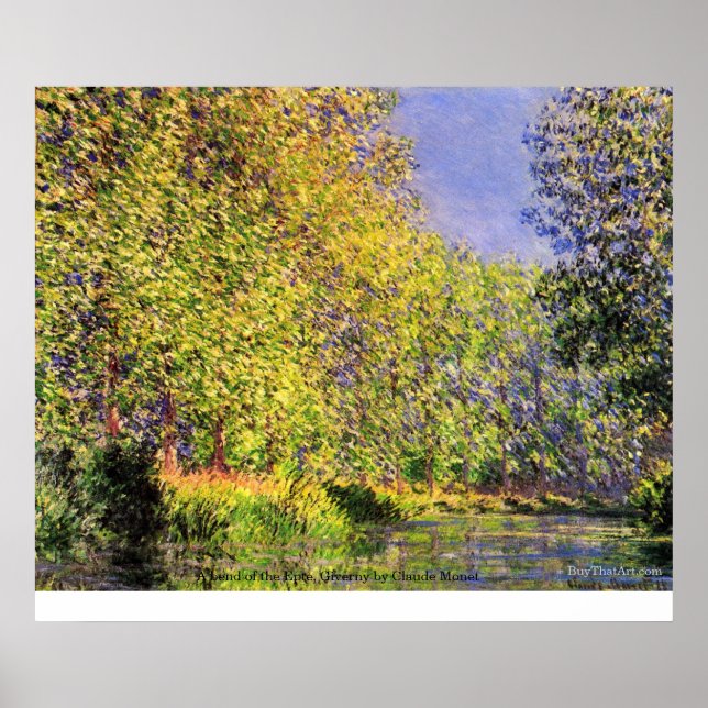 A bend of the Epte, Giverny by Claude Monet Poster (Front)