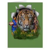 A Bengal Tiger habitat with Indian girls (Front)