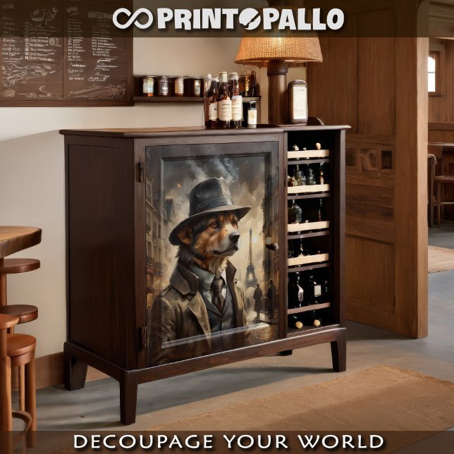 A Bernese Mountain dog as a detective in Paris Tissue Paper (Creator Uploaded)