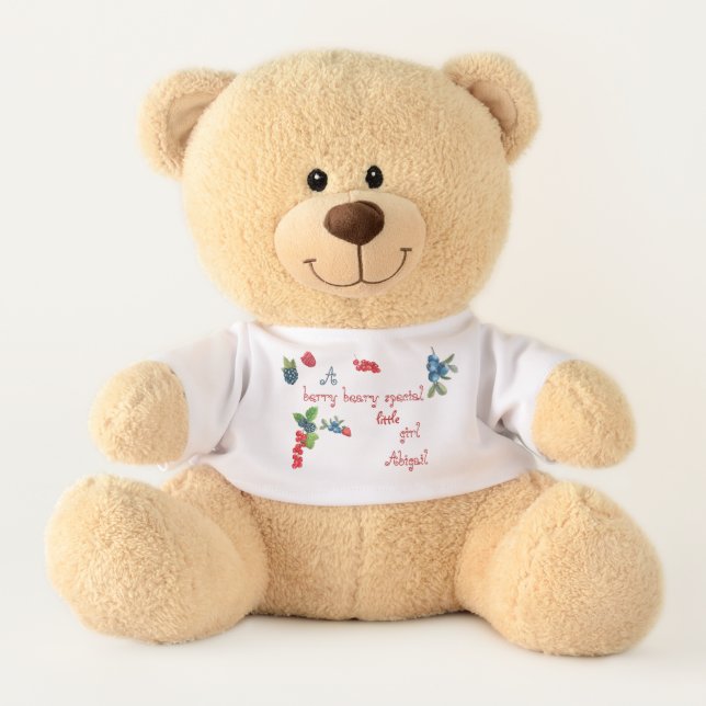 A Berry Beary Special Little Girl Personalized Teddy Bear (Front)