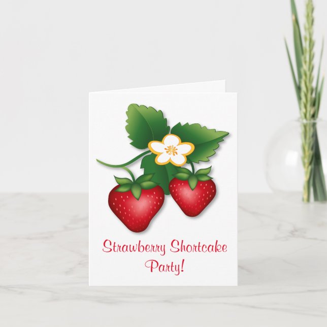 A Berry Good Time Sweet Strawberry Shortcake Party Invitation (Front)