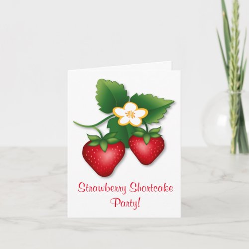 A Berry Good Time Sweet Strawberry Shortcake Party Invitation