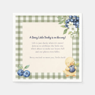 A Berry Little Ducky Baby Shower / green gingham Napkins