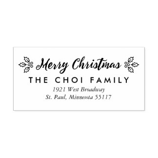 A Berry Merry Christmas Return Address Stamp