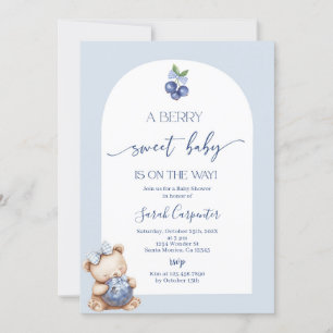 A Berry Sweet Baby Blueberry Baby Shower Invitatio Invitation