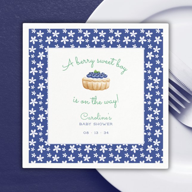 A Berry Sweet Baby Boy Shower Blueberry  Napkins (Creator Uploaded)