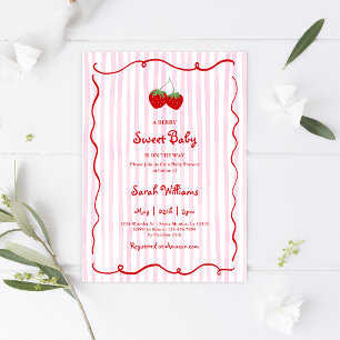 A Berry Sweet Baby is on the Way Baby Shower Girl Invitation