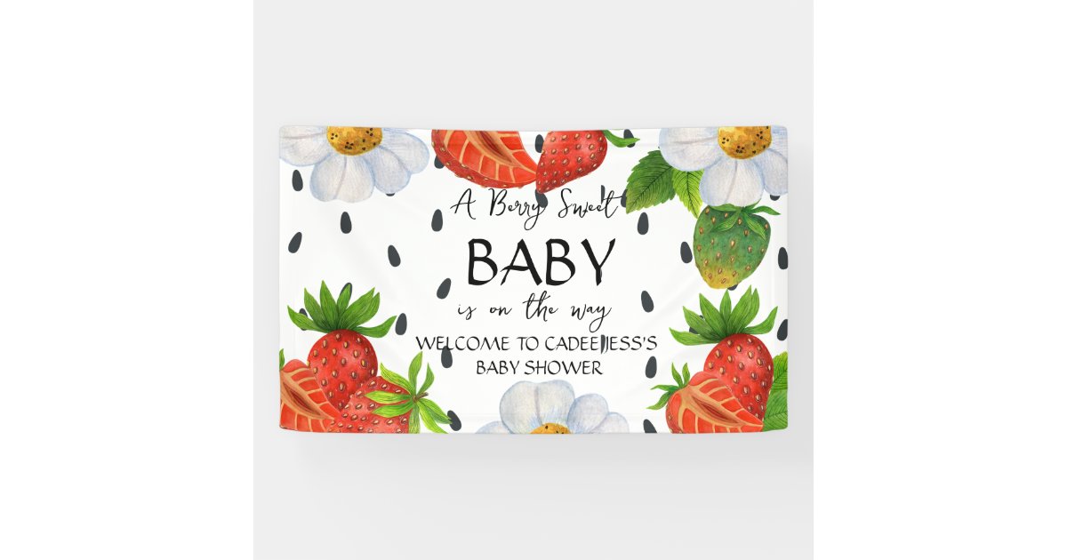 A Berry Sweet Baby Is On The Way Strawberry Baby Shower - Temu