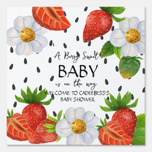 A Berry Sweet Baby is on the Way Baby Yard Sign