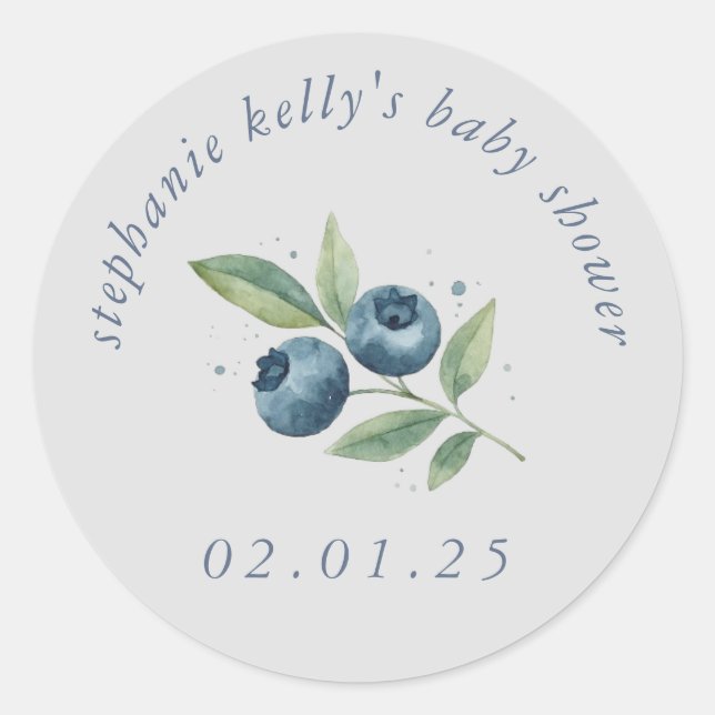 A Berry Sweet Baby Shower Classic Round Sticker (Front)