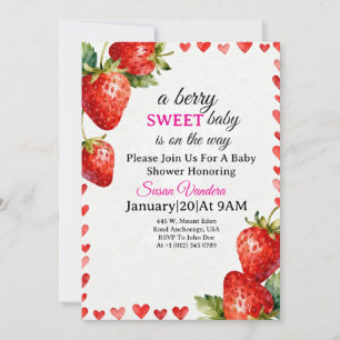A Berry Sweet Baby Shower invitation