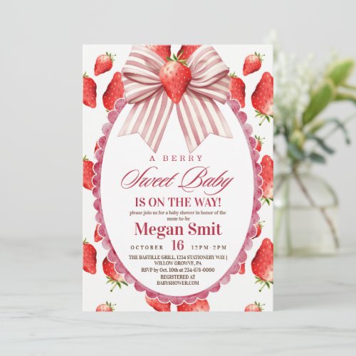 A Berry Sweet Baby Shower   Invitation