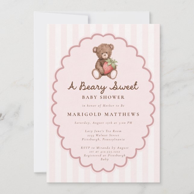 A Berry Sweet Baby Shower Invitation (Front)