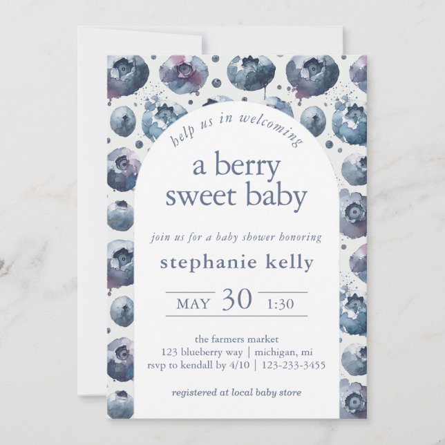 A Berry Sweet Baby Shower Invitation (Front)