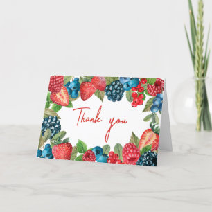 A Berry Sweet Baby Shower Letterpress Thank You Card