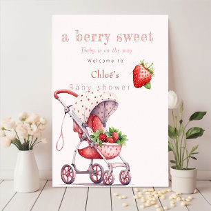 a berry sweet baby shower poster
