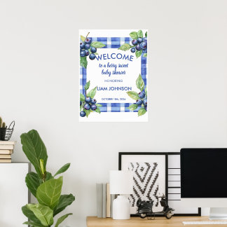 A Berry Sweet Baby Shower Welcome Sign | Blueberry