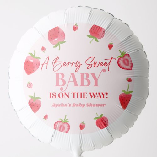 A Berry Sweet Baby Strawberry Baby Shower Balloon