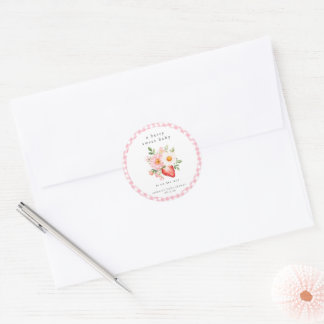 A Berry Sweet Baby Strawberry Baby Shower Classic Round Sticker
