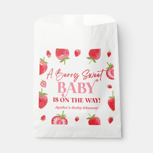 A Berry Sweet Baby Strawberry Baby Shower Favor Bag