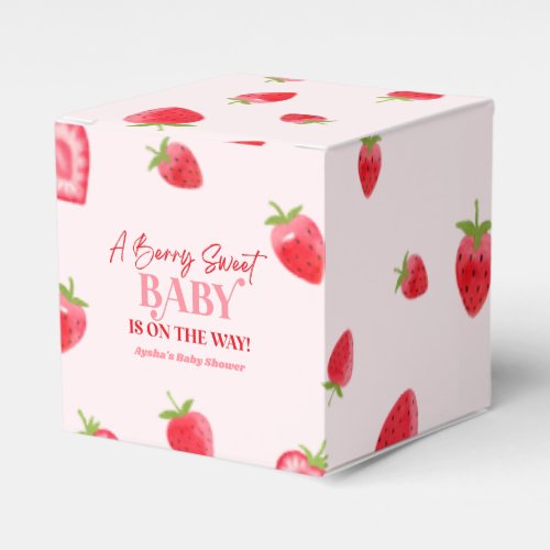 A Berry Sweet Baby Strawberry Baby Shower Favor Boxes