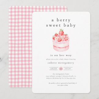 A Berry Sweet Baby Strawberry Baby Shower Invitation