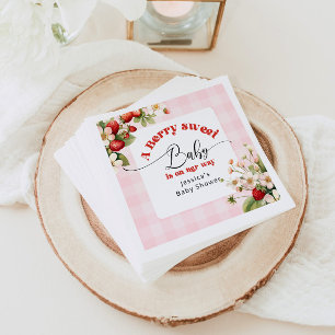 A Berry sweet baby Strawberry baby shower Napkins