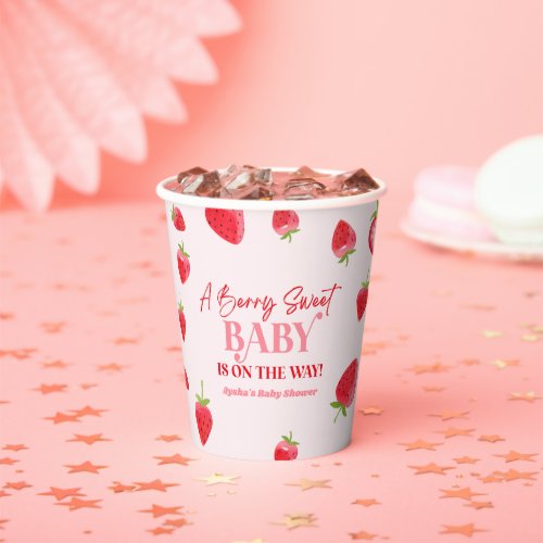 A Berry Sweet Baby Strawberry Baby Shower Paper Cups